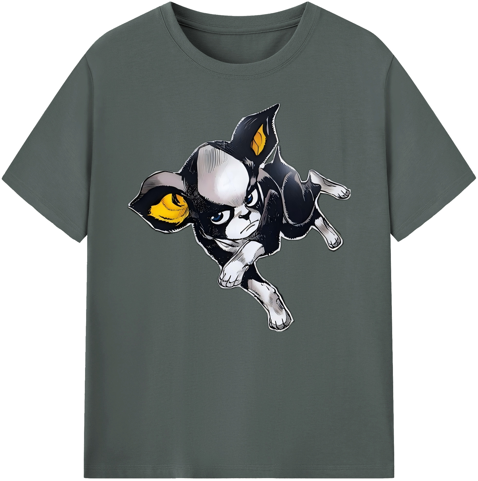 （画像用） ジョジョの奇妙な冒険 イギー JoJo's Bizarre Adventure Iggy 綿100％ メンズ半袖Tシャツ｜肌触りやわらか＆通気性